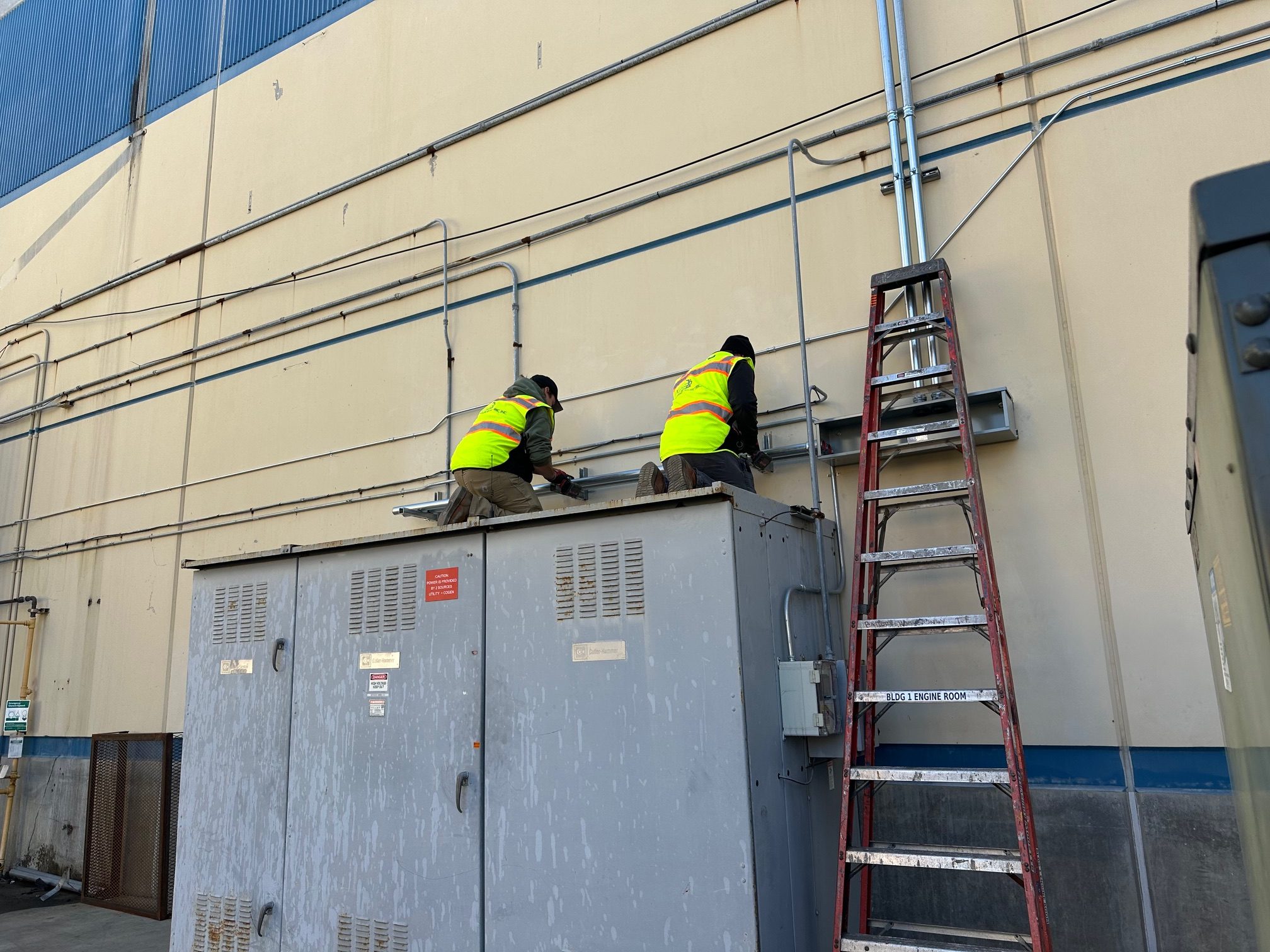 Elevated transformer and conduit installation