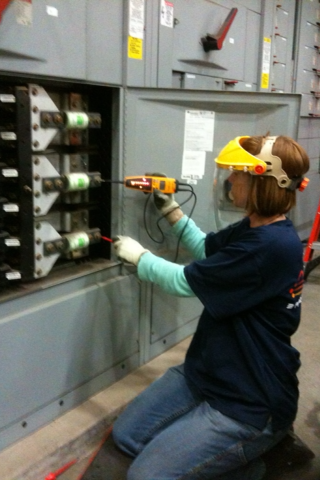Energized panel service with full PPE